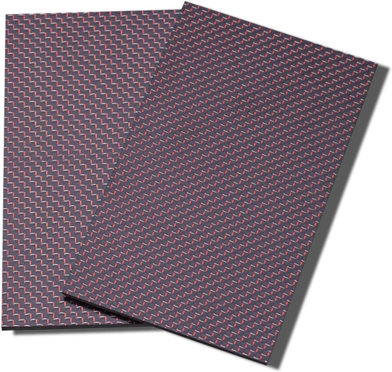 - 1pc 3K Colored Carbon Fiber Sheet (75x125mm) - Red & Silver Weave, Glossy/Matte - for Aeromodelling, Automotive(75x125x0.5mm Glossy)