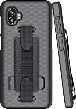 Wireless PROTECH Case Compatible with Samsung Galaxy XCover6 Pro (SM-G736), Shell Case with Hand Strap, Kickstand and Screen Protector (Black)