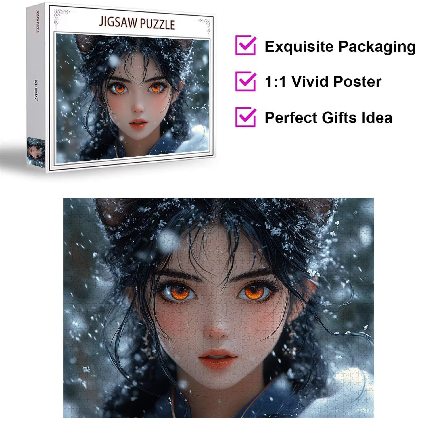 Puzzle 4000 Teile Mädchen Herausforderndes Klassische Puzzles, n-631 | Familienpuzzles, Entspannung Aktivitäten, Schwieriges Kunst Puzzle Winter, Impossible Herausforderndes, Geschenk für Frauen