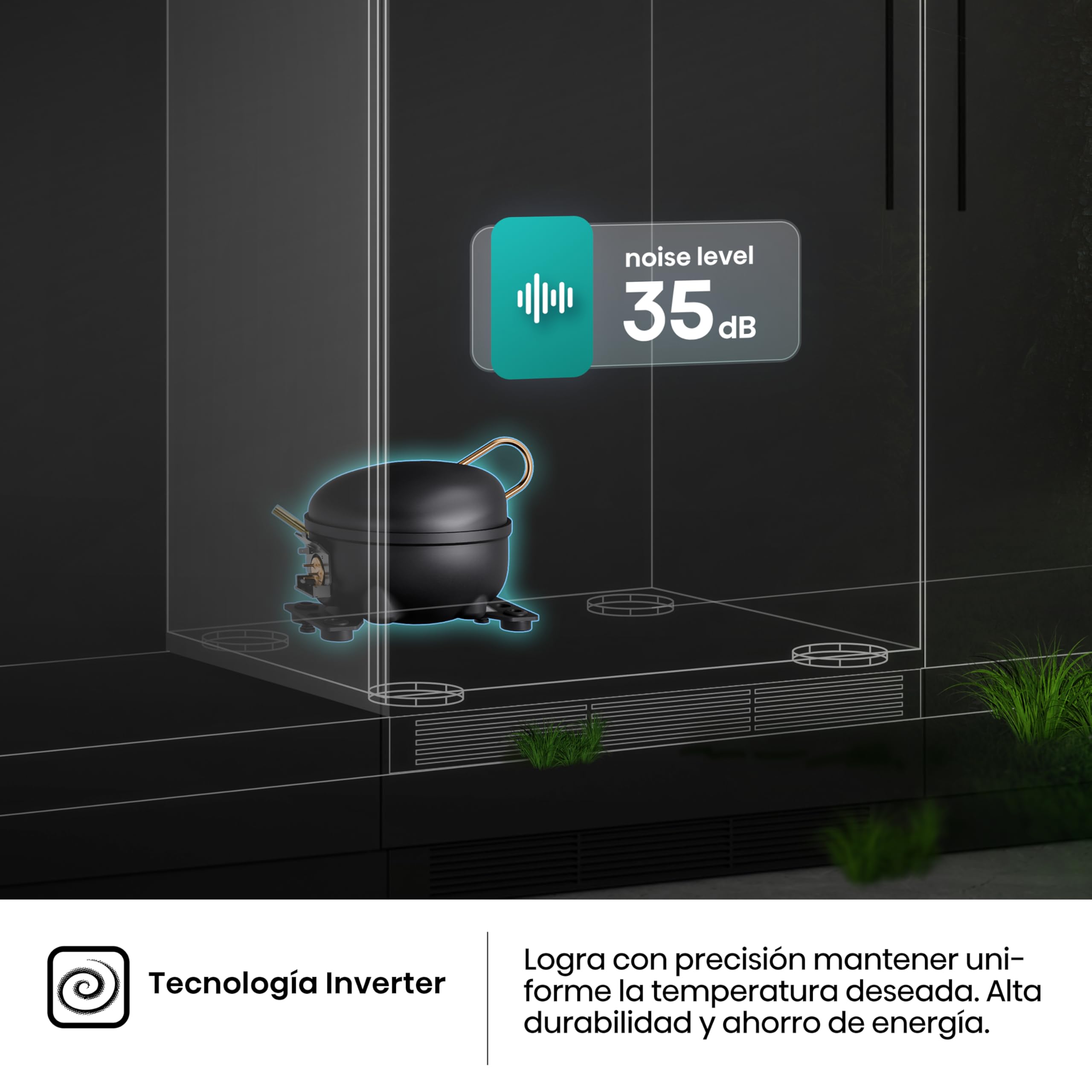 Hisense RB3B250SAWE - Frigoríficos Integrable, Combi, 252L, Class E, Ancho 54cm x Alto 178cm, Cajón Frutas Y Verduras Control De Humedad, Multi Air Flow, Dual Tech Cooling, Motor Inverter