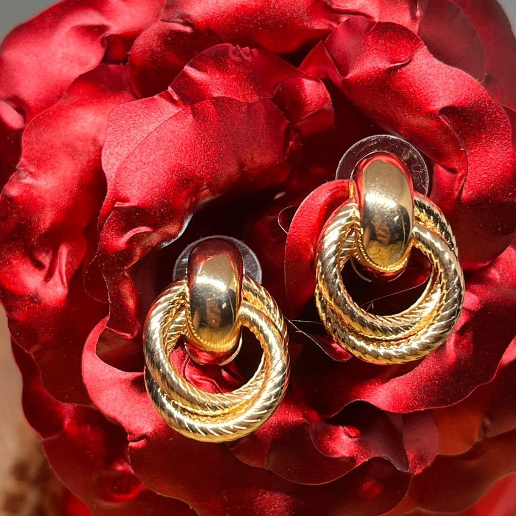 Zyrena Gold Tone Dangle Earrings for Women, Knot Drop Huggie Earrings Trendy Jewelry Gifts. - Image 7