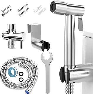 Menbyci Bidet Sprayer for Toilet, Handheld Bidet Sprayer Muslim Shower with Hose, Diaper Sprayer Toilet Sprayer Attachment for Self Cleaning, Full Pressure & Stainless Steel