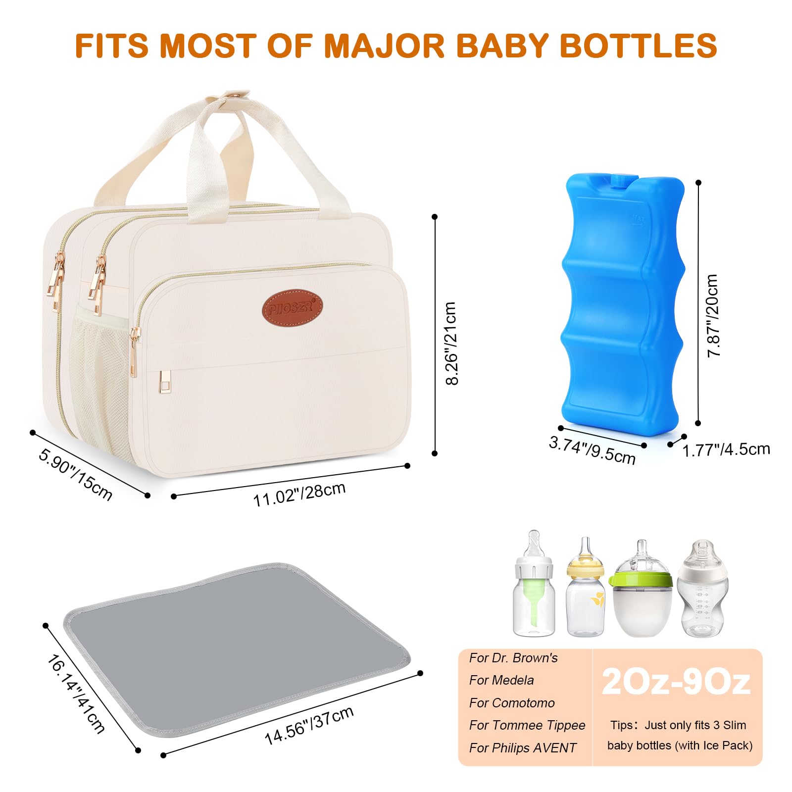 PIIOSER Bolsa aislada para biberones con bolsa de hielo, enfriador de leche materna compatible con extractores de leche y accesorios portátiles, lactancia materna sobre la marcha para madres lactantes