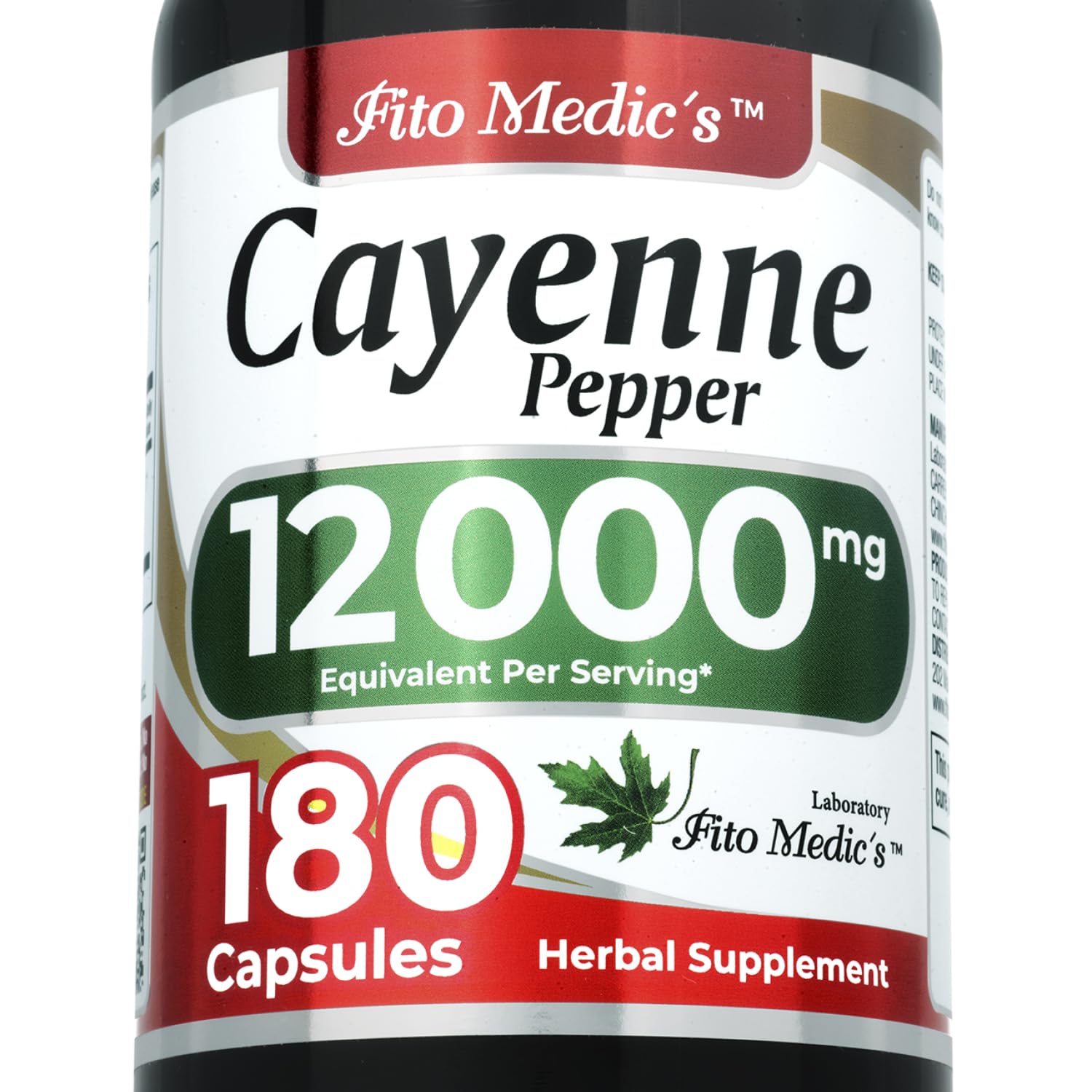 FITO MEDIC'S Lab | Cayenne Pepper Capsules Organic | Cayenne Pepper Extract | 600 mg 20:1 per 3-Capsule Serving | 180 Capsules