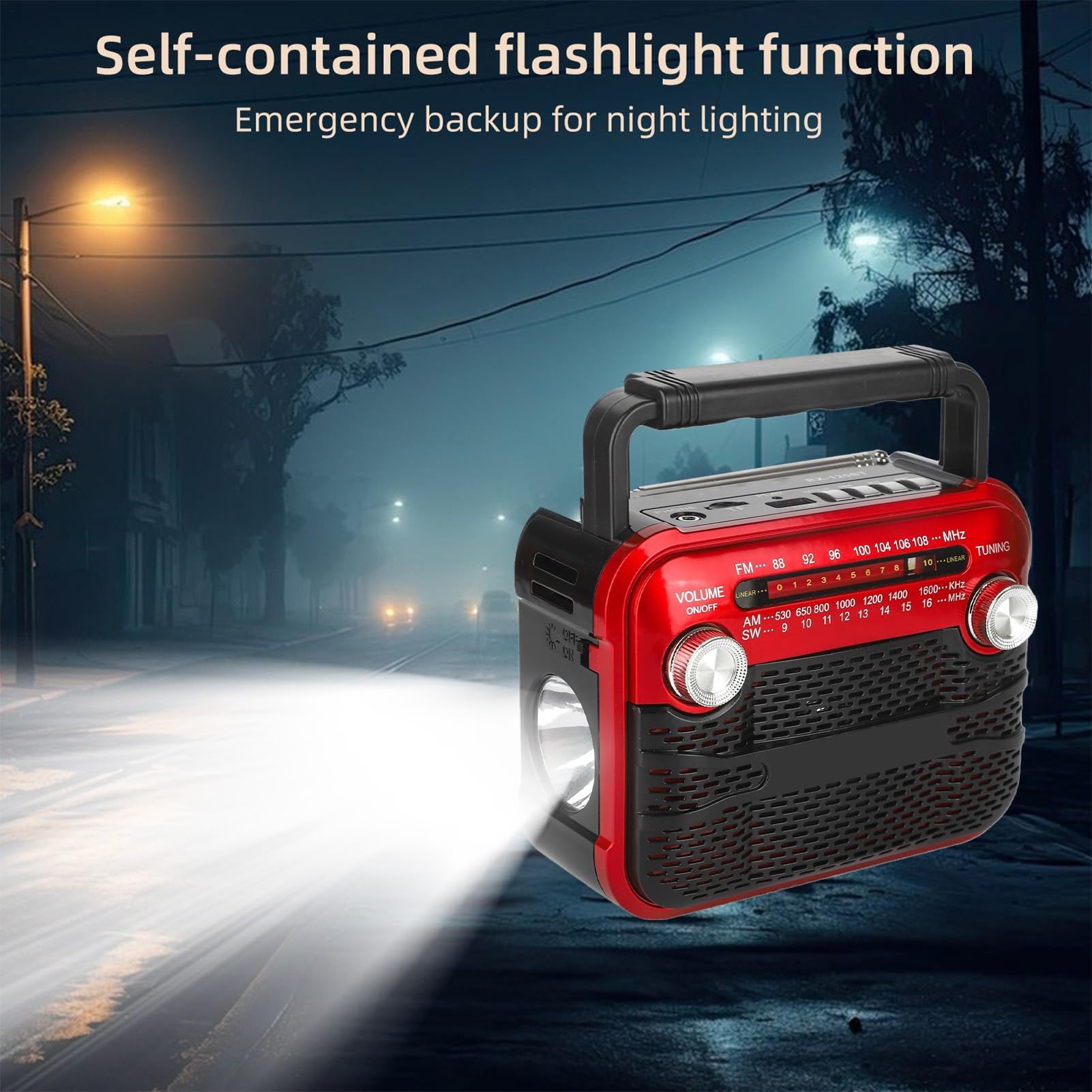Radio survivalowe, radio solarne 3 W z FM/AM/OC1-6/USB/karta MicroSD/, Multiband FM/AM/OC1-6 z USB/TF/i latarka do bezpieczeństwa rodzinnego i alarmu pogodowego