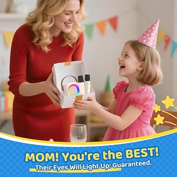 Karaoke Machine Kids 2 Microphones, Gifts for Girls Toys Age 3-15