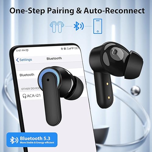 Miniatura 4 de Auriculares inalámbricos para iPhone 14 Pro Max 15 Plus 13, 5.3, auriculares Bluetooth con cancelación de ruido con micrófono y graves estéreo para