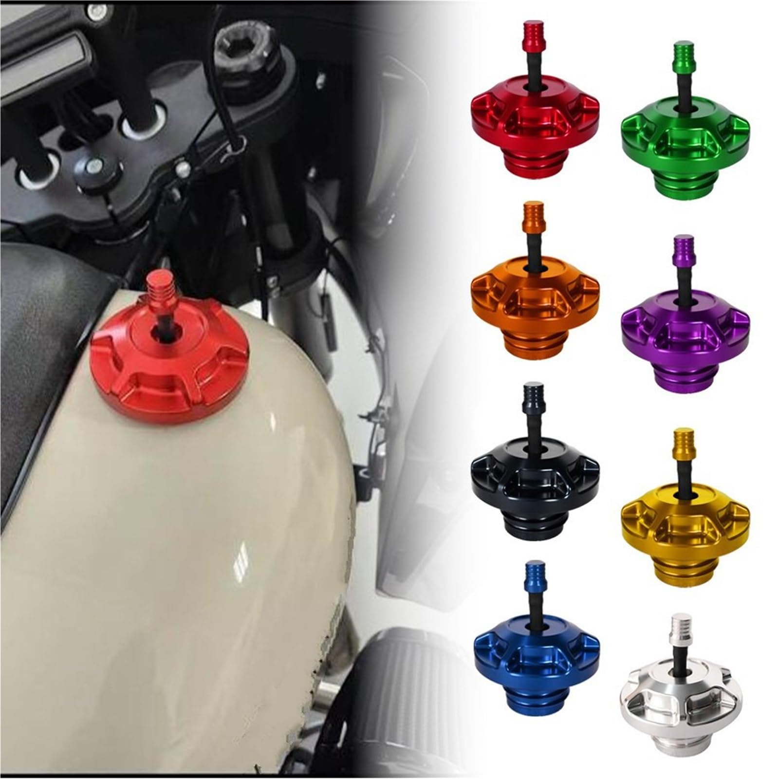 Korek wlewu paliwa do motocykla Pasuje do Harley wszystkich zbiorników paliwa z gwintem żeńskim z wyjątkiem Touring 23.5-25 CNC aluminiowy korek wlewu paliwa uniwersalny(Gold)