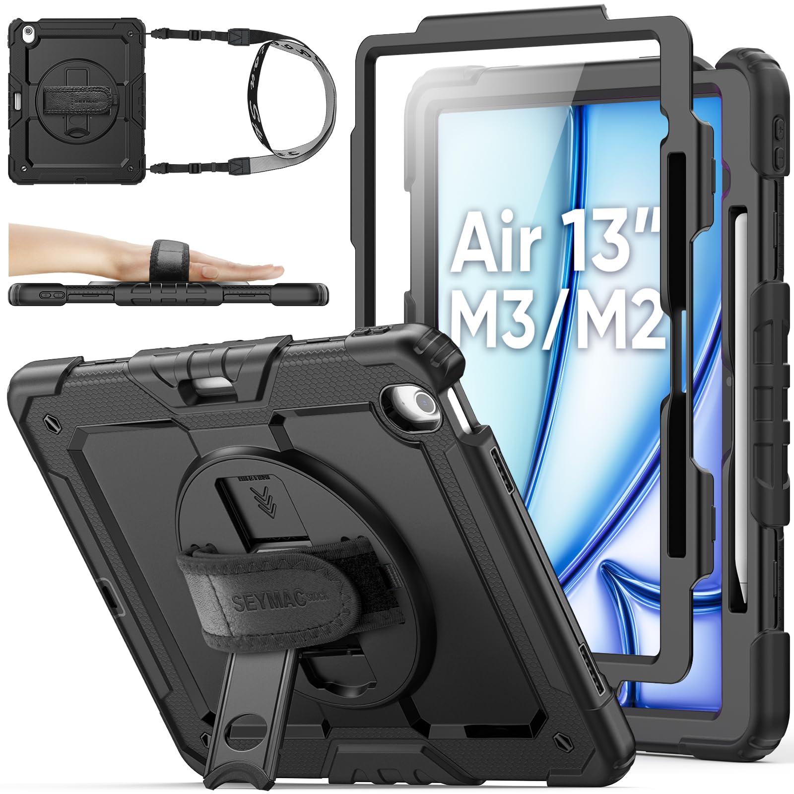 Amazon.com: SEYMAC stock for iPad Air 13 inch Protective