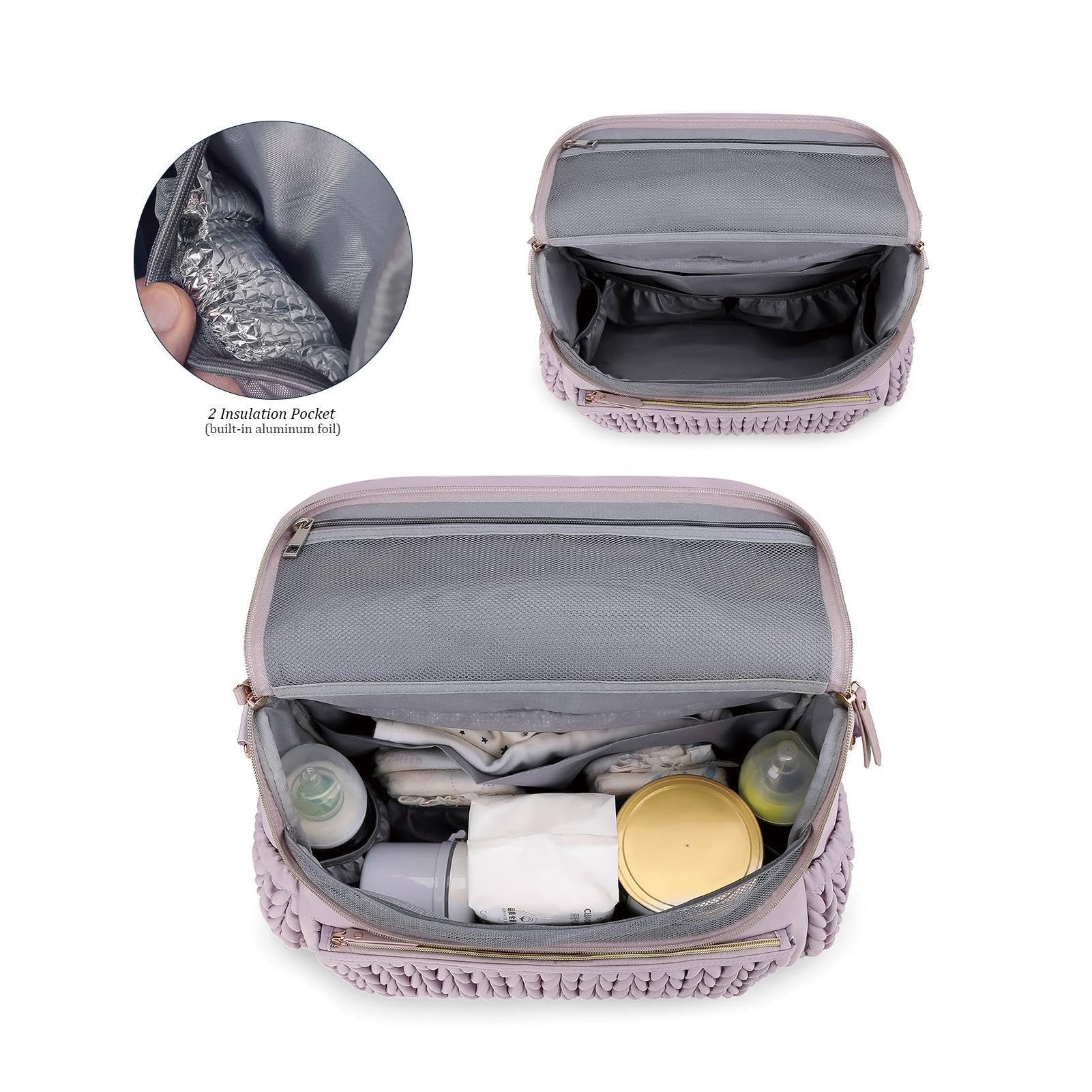 Wickelrucksack mit Wickelunterlage, große Kapazität, Mutterschafts-Reise-Organizer für Flaschen und Spielzeug, praktisches Wickeltisch-Design für Mütter