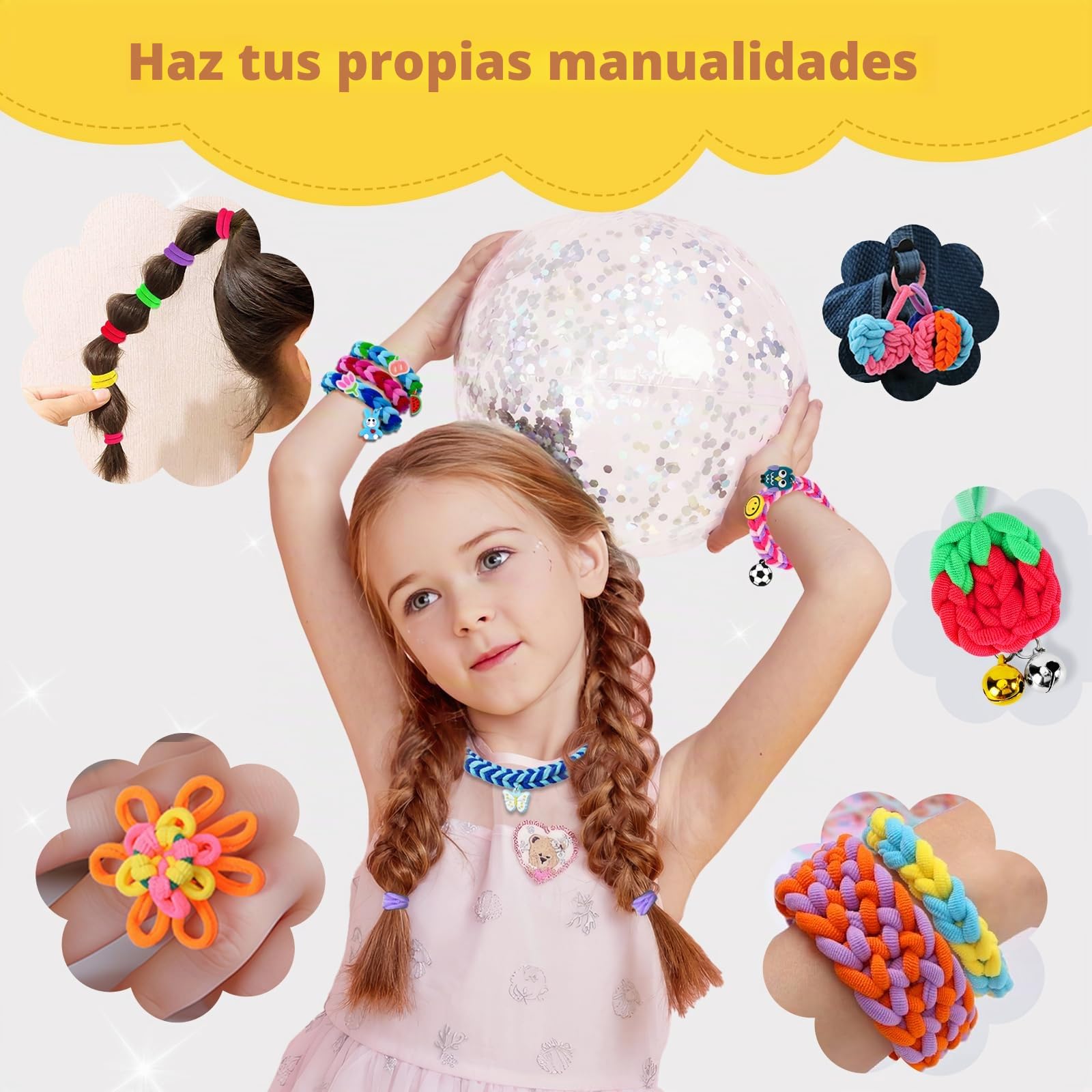 FunzBo Kit De 28 Colores Para Pulseras De Goma – Más De 15.000 Bandas Y 600 Clips – Regalo De Manualidades Para Niños 4-12 Años