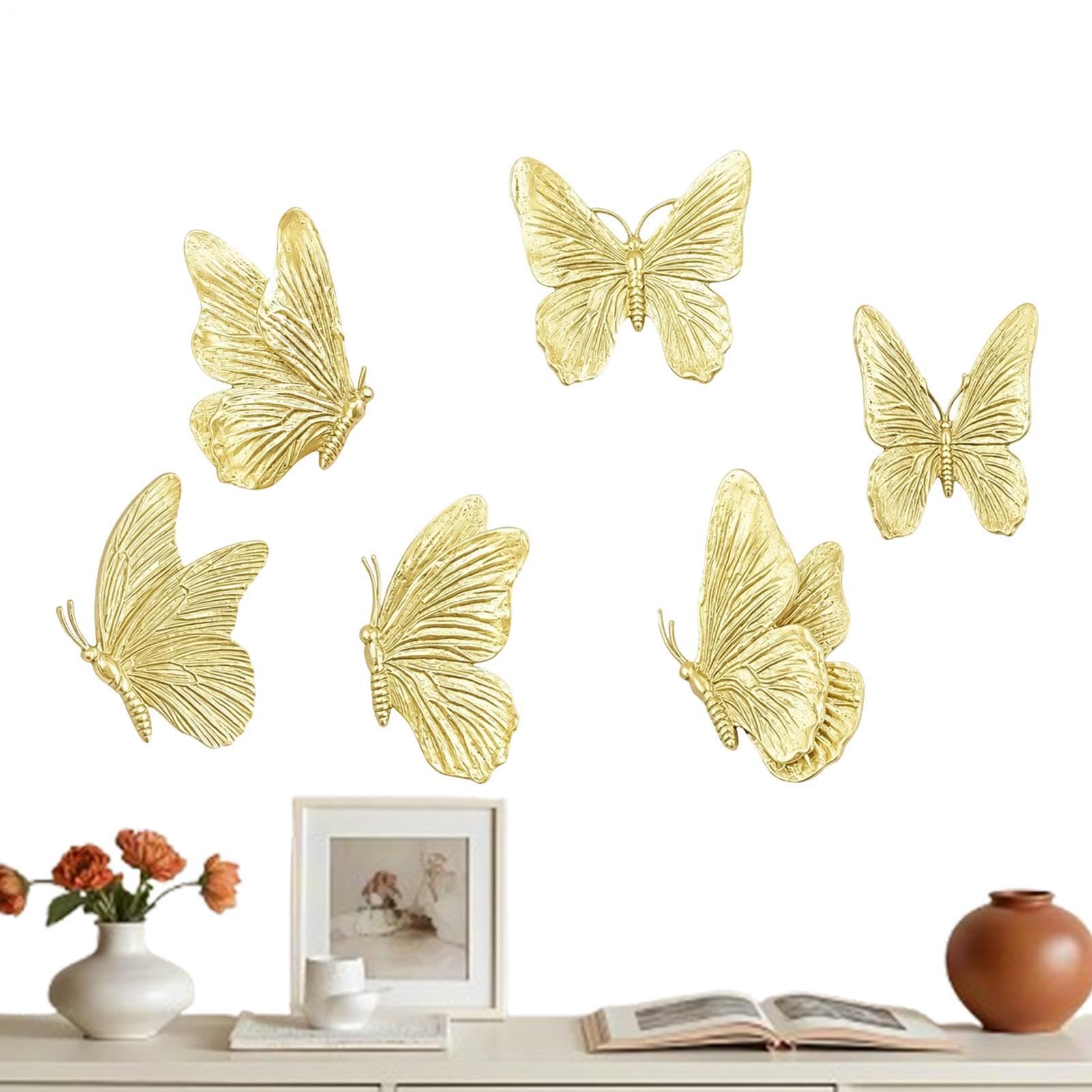 Generisch Decorazione da parete a forma di farfalla, 6 pezzi, in resina