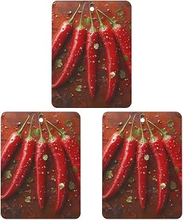 3 Pcs Car Air Fresheners Hanging Fragrance Scented Cards Auto Aromatherapy Tablets Rearview Mirror Pendant Red Chili Car Fresheners for Auto Interior Bedroom Wardrobe Shoe Cabinet