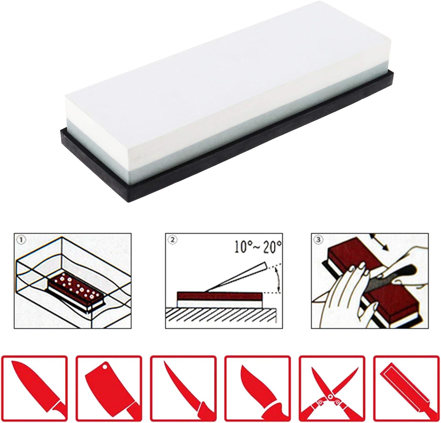 OTOTEC 1000/4000 White Corundum Double-Sided Household Whetstone with Anti-Slip Mat - Image 5
