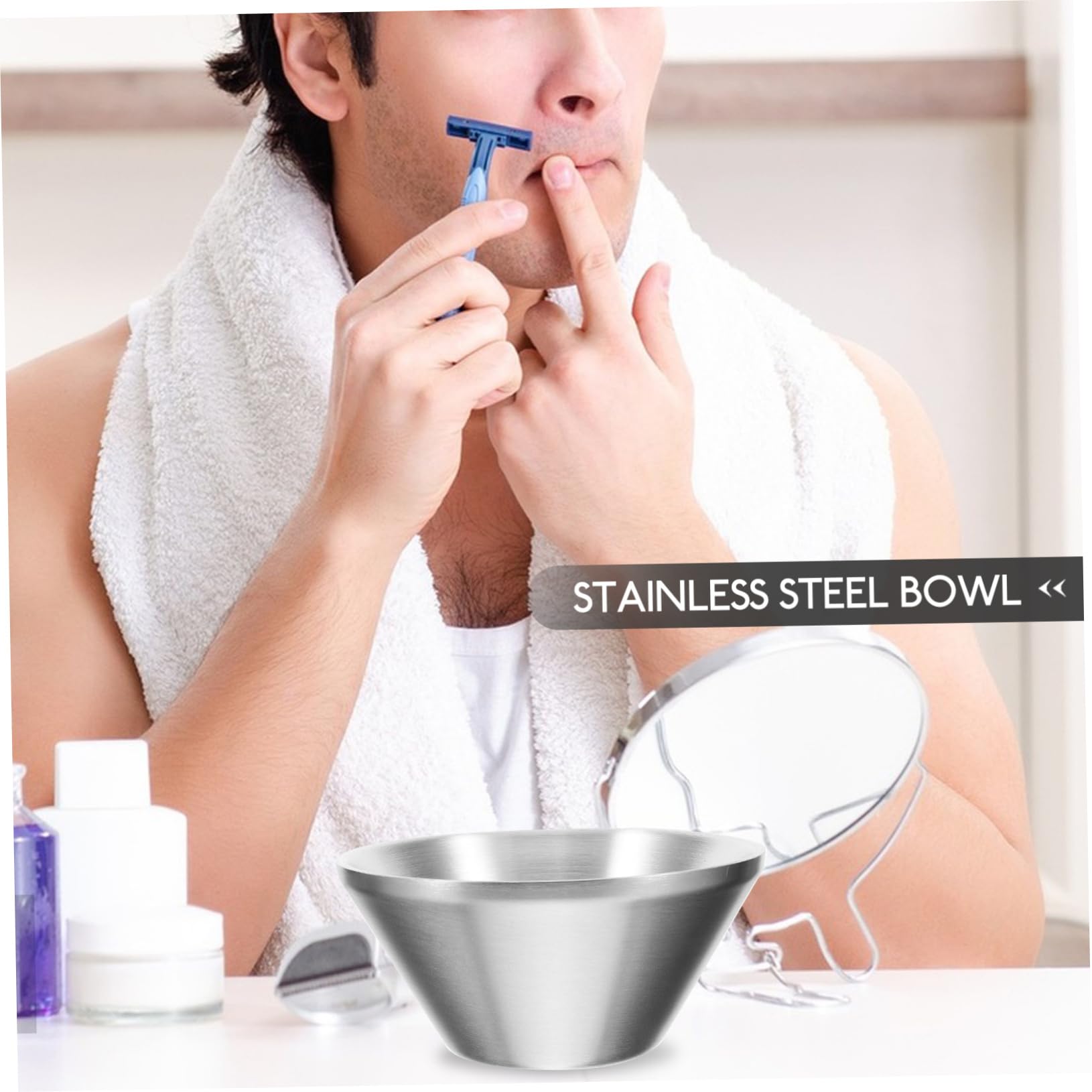 VICASKY 3 ciotole da barba di alta qualità per uomini con design elegante per tutti i giorni, facili da pulire e stabili per i viaggi