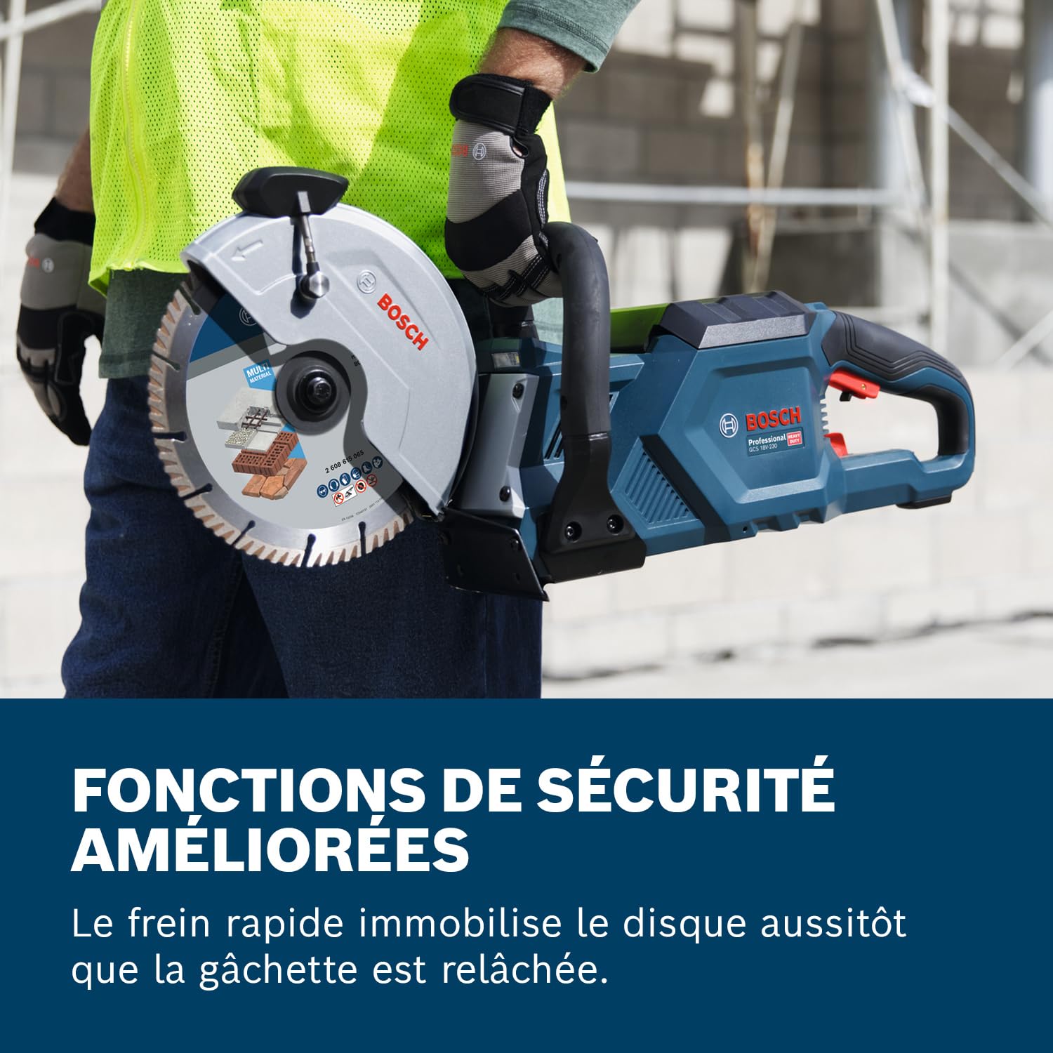 Bosch Professional 18V System scie tronçonneuse sans-fil GCS 18V-230 (avec 1 raccord de flexible, sans batterie ni chargeur)