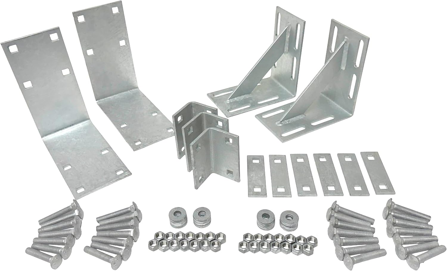 90° Corner Dock Kit – ¼″ Galvanized Steel Brackets & Bolts – DIY Dock Frame Hardware for Building Boat Docks – USA-Made Half Kit