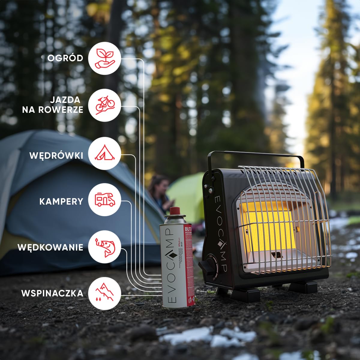 EVOCAMP 16 sztuk butanowych nabojów gazowych 227 g, typ MSF-1a, zawór bagnetowy, idealny do kuchenki kempingowej, ogrzewania gazowego, palnika do chwastów, na kemping, gaz butanowy, uniwersalna puszka
