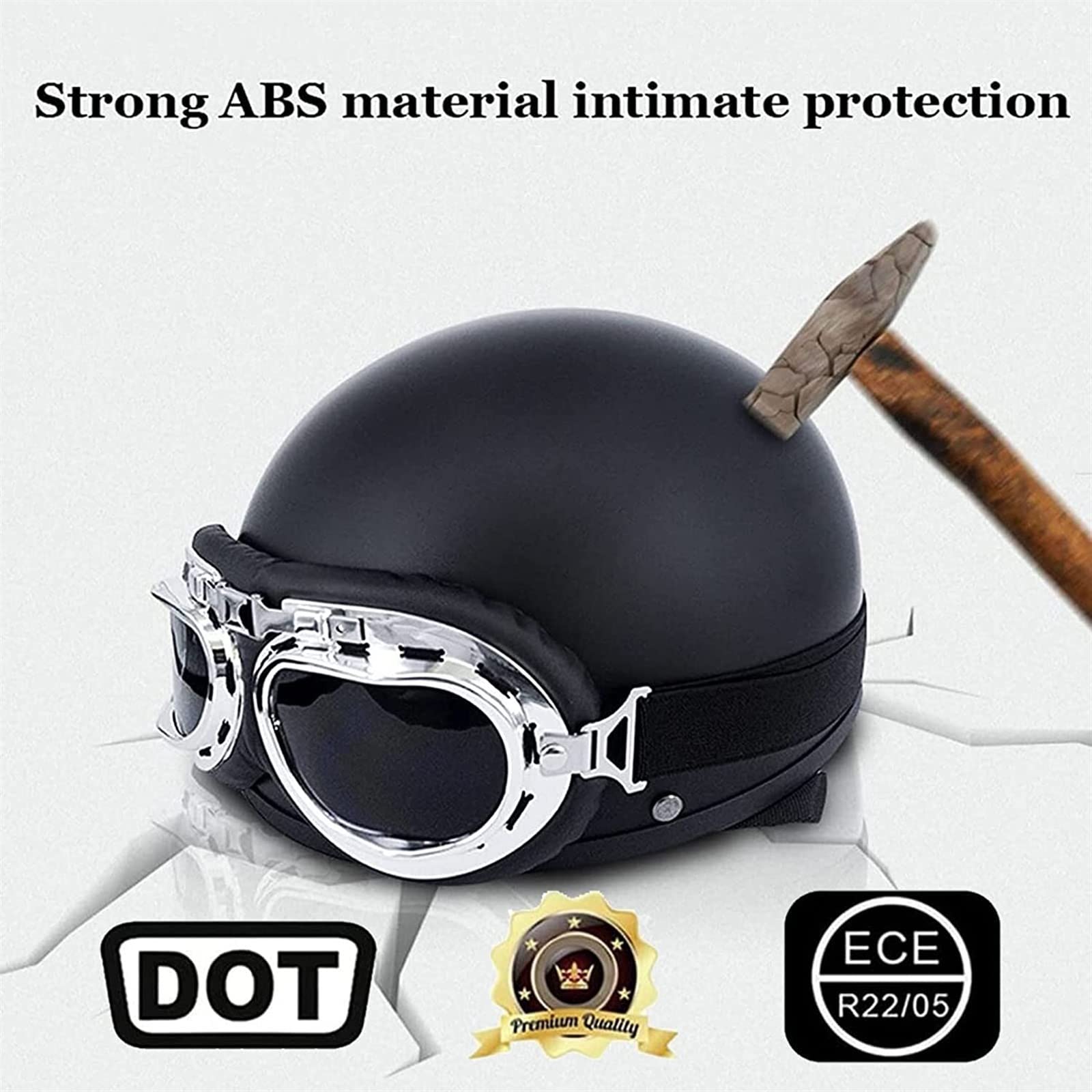 Retro Motorcycle Half Helmet Skull Style Open Face... – Vicedeal