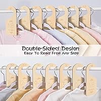 Vista 3 de Divisores de armario para bebé para organizador de ropa - Juego de 7 adorables divisores de ropa de bebé de madera de doble cara desde recién nacido