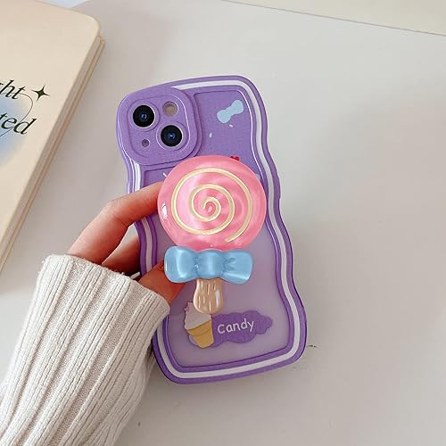 Miniatura 10 de KUMTZO Funda compatible con iPhone 13, bonita funda de TPU suave y transparente con anillo de caramelo, protección de cámara, a prueba de golpes,