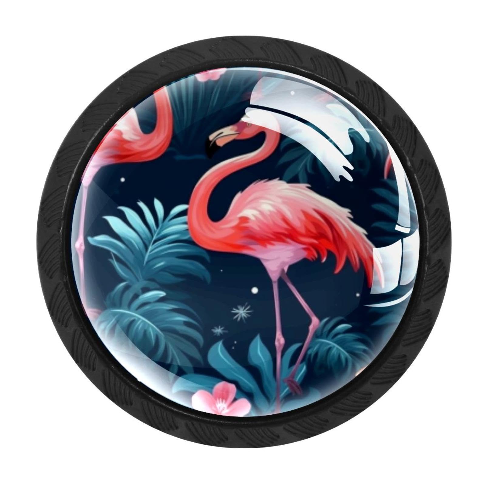 Chenzzzz Multicolored 01 4 Pack Flamingo Rainforest Drawer Knob Cabinet Hardware
