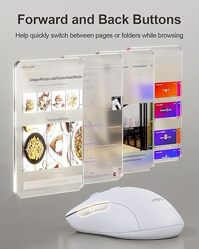 Miniatura 4 de Mouse inalámbrico USB para computadora portátil, Mac, mouse inalámbrico de 2.4 GHz con 6 botones, 5 niveles ajustables 4000 DPI, mouse óptico