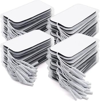 100 PCS Electrode Tens Machine Pads Set, 2x4 Inch Large Tens Pads Replacement for Self-Adhesive 2mm Pin Electrotherapy