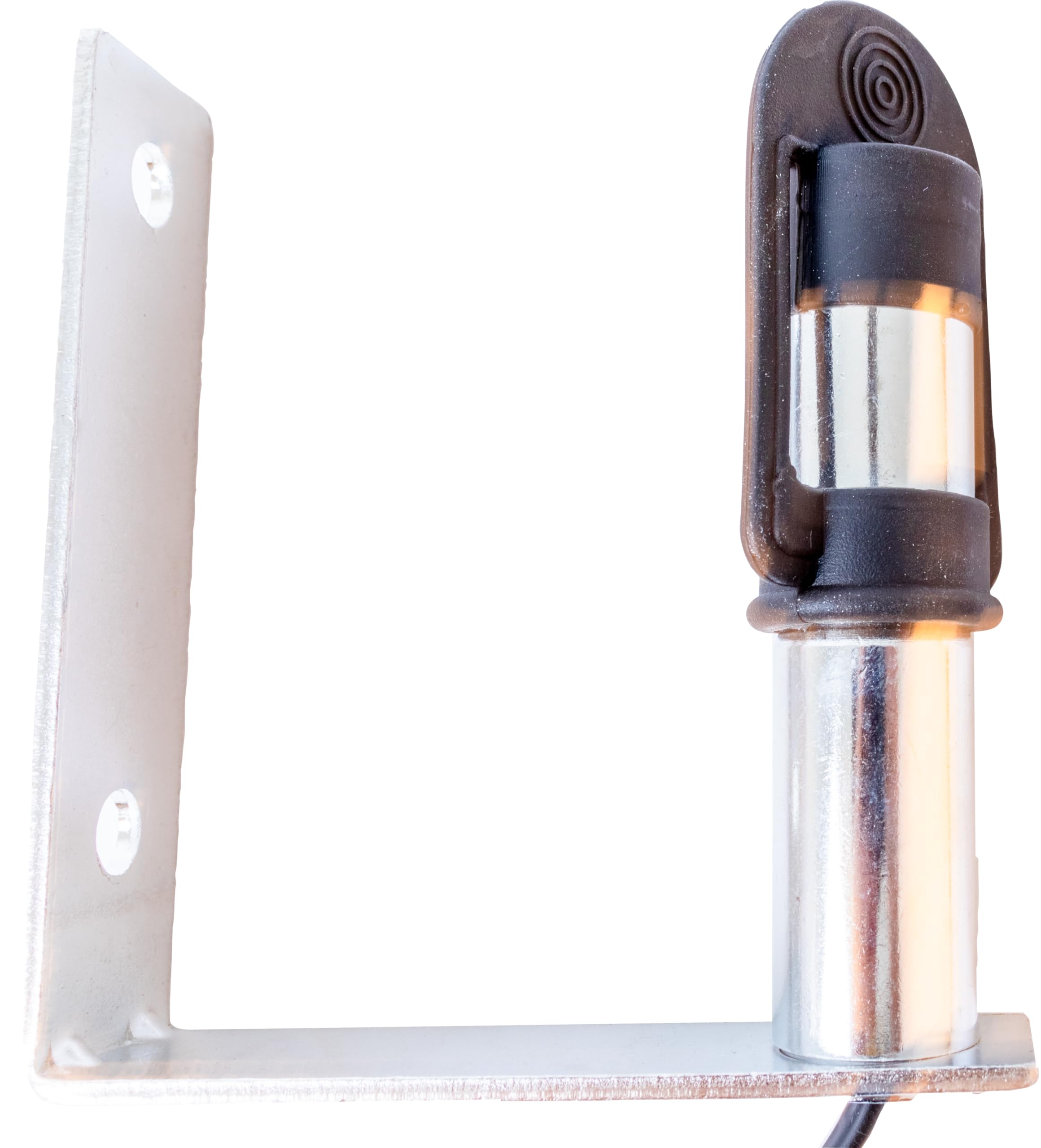 Ama Piantone di Supporto per Lampeggiante in Metallo Zincato – Altezza 121 mm, Diametro 24 mm, Staffa a L, Compatibile con Lampeggianti a Base Flessibile e a Imbuto