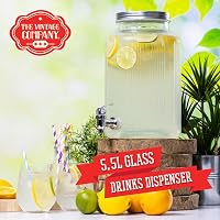 The Vintage Company 5,5 literes üveg italdiszpénszer csappal, retro design 7