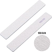 Vista 2 de 100 Piezas Limas de Uñas Rectangulares Grano 100/100, Pulidores de Uñas Reutilizables de Doble Cara Tablas de Esmeril Limas de Uñas para Uñas