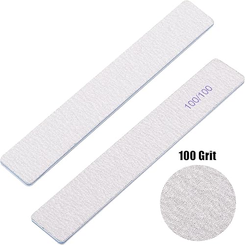 Miniatura 9 de 50 limas de uñas rectangulares de grano 150150 para uñas acrílicas y uñas naturales, limas reutilizables de doble cara, herramientas de manicura