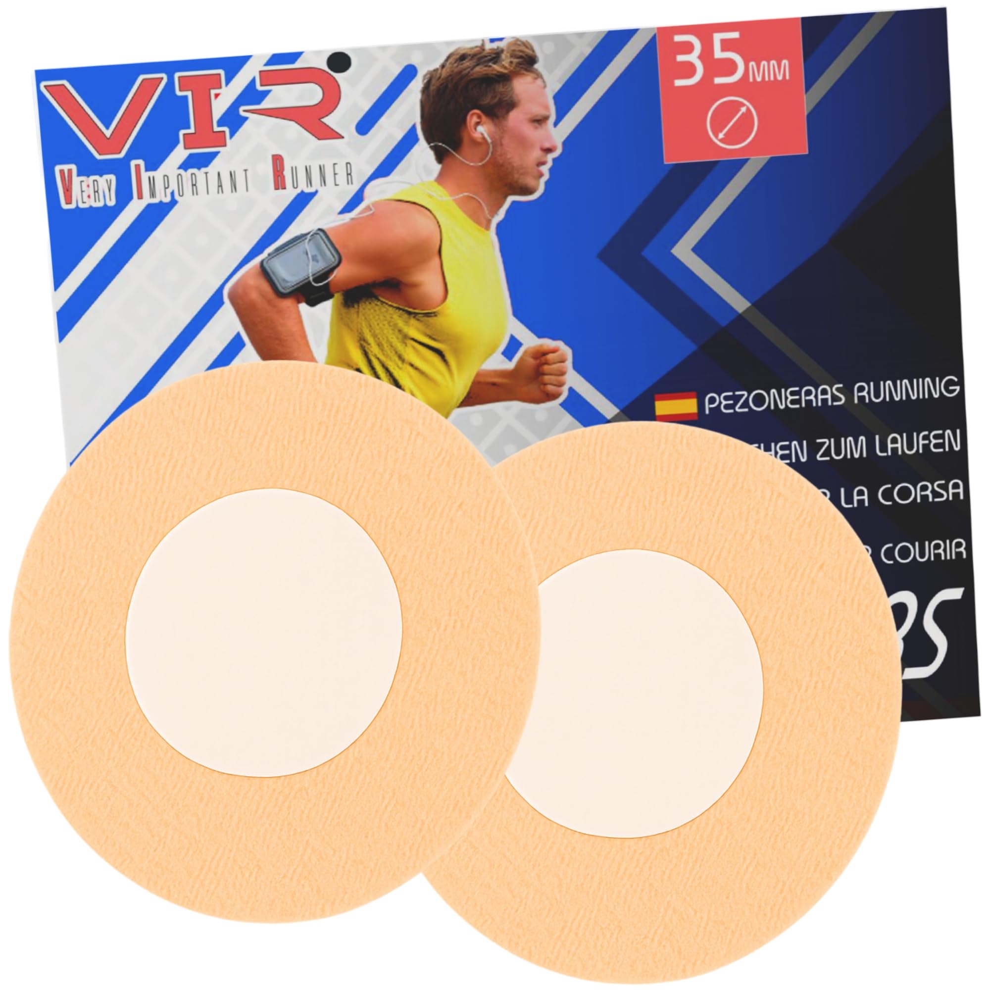Protège Mamelon Running Homme 35mm Jetable Adhésif Résistant Cœur Doux