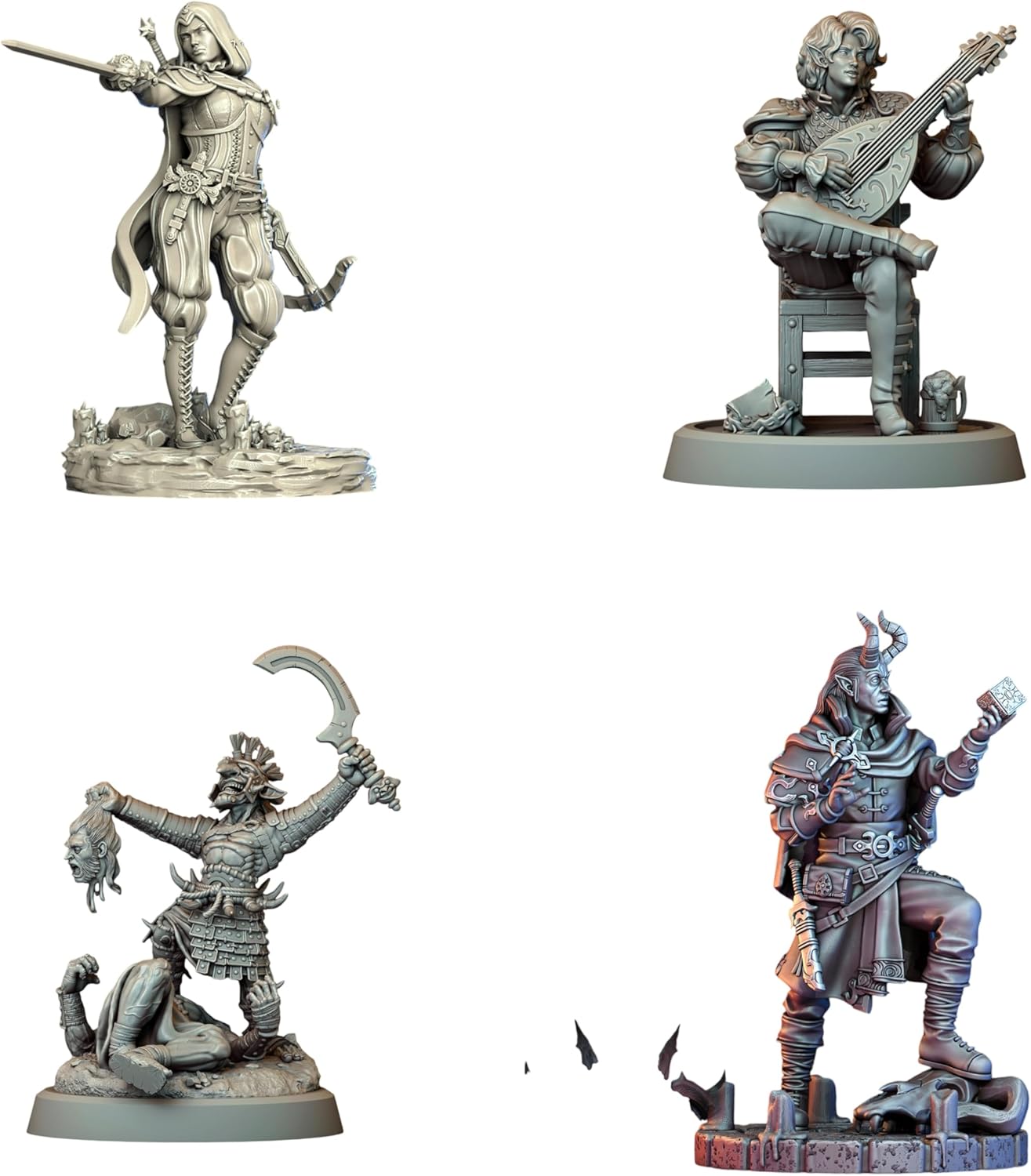 TYL Grimdark Organic Minis 3 Unpainted Miniature for War Gaming | RPG Scale Figures, Detailed Tabletop Board Game Accessories | Realistic Tabletop Miniatures (B, 32mm)
