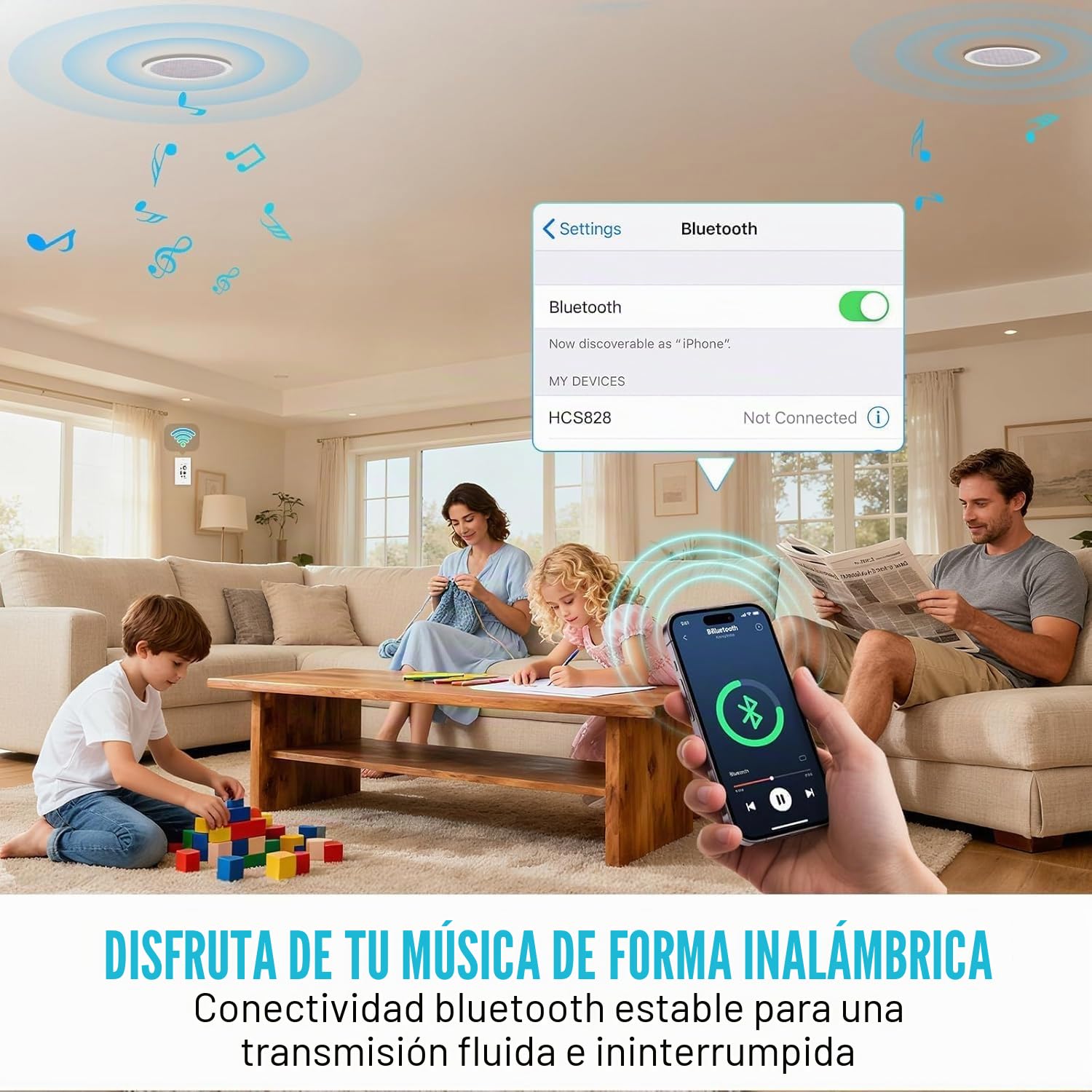 STUDIOFINIX Altavoces de techo Bluetooth de 6.5 pulgadas, 300 vatios, sistema de altavoces empotrados para el hogar, adecuado para interiores, cocina, cine en casa, dormitorio, oficina, patio cubierto