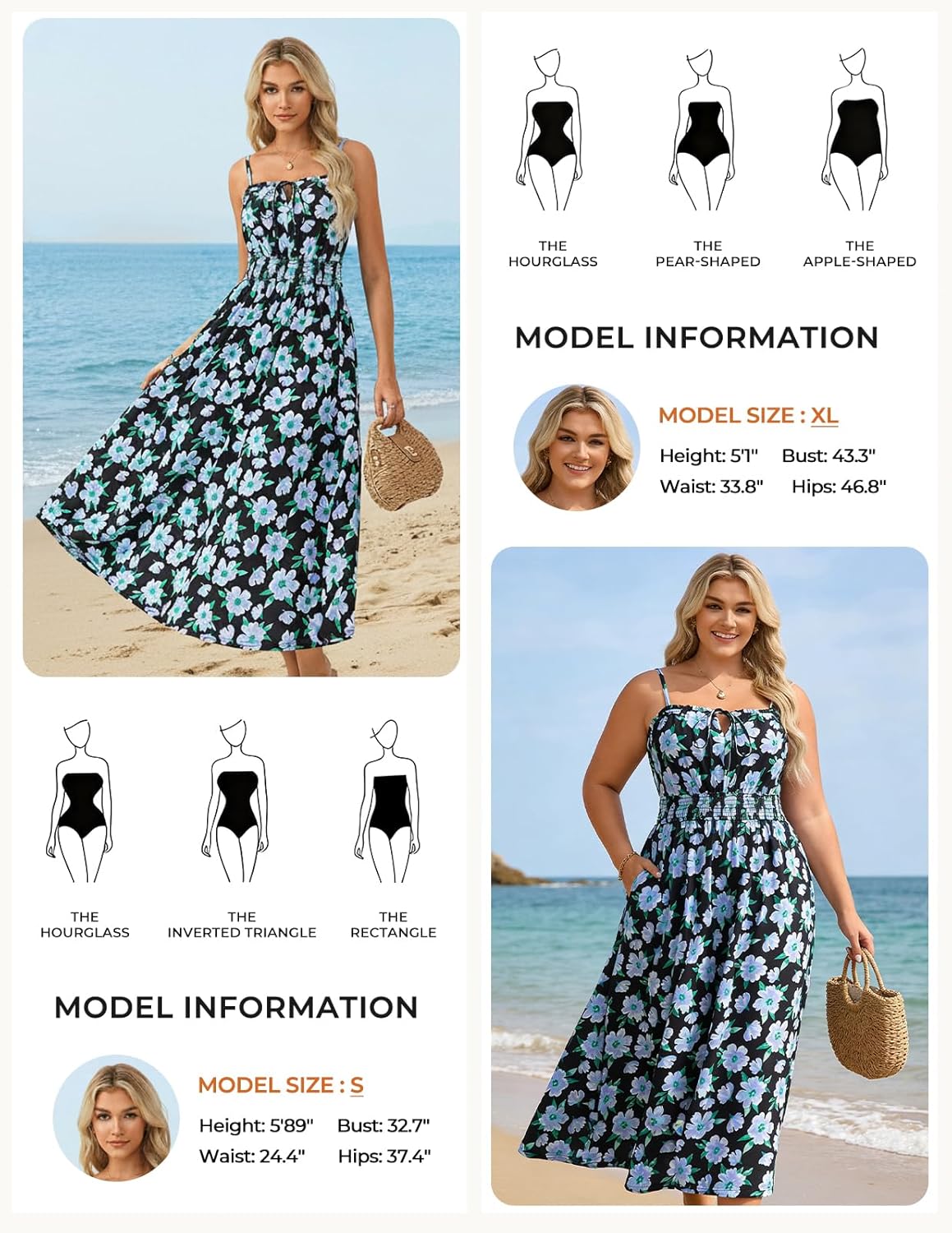 GRACE KARIN Womens Summer Clothes 2026 Boho Floral Maxi Long Dresses Spaghetti Straps Casual Beach Sundress with Pockets - Image 6