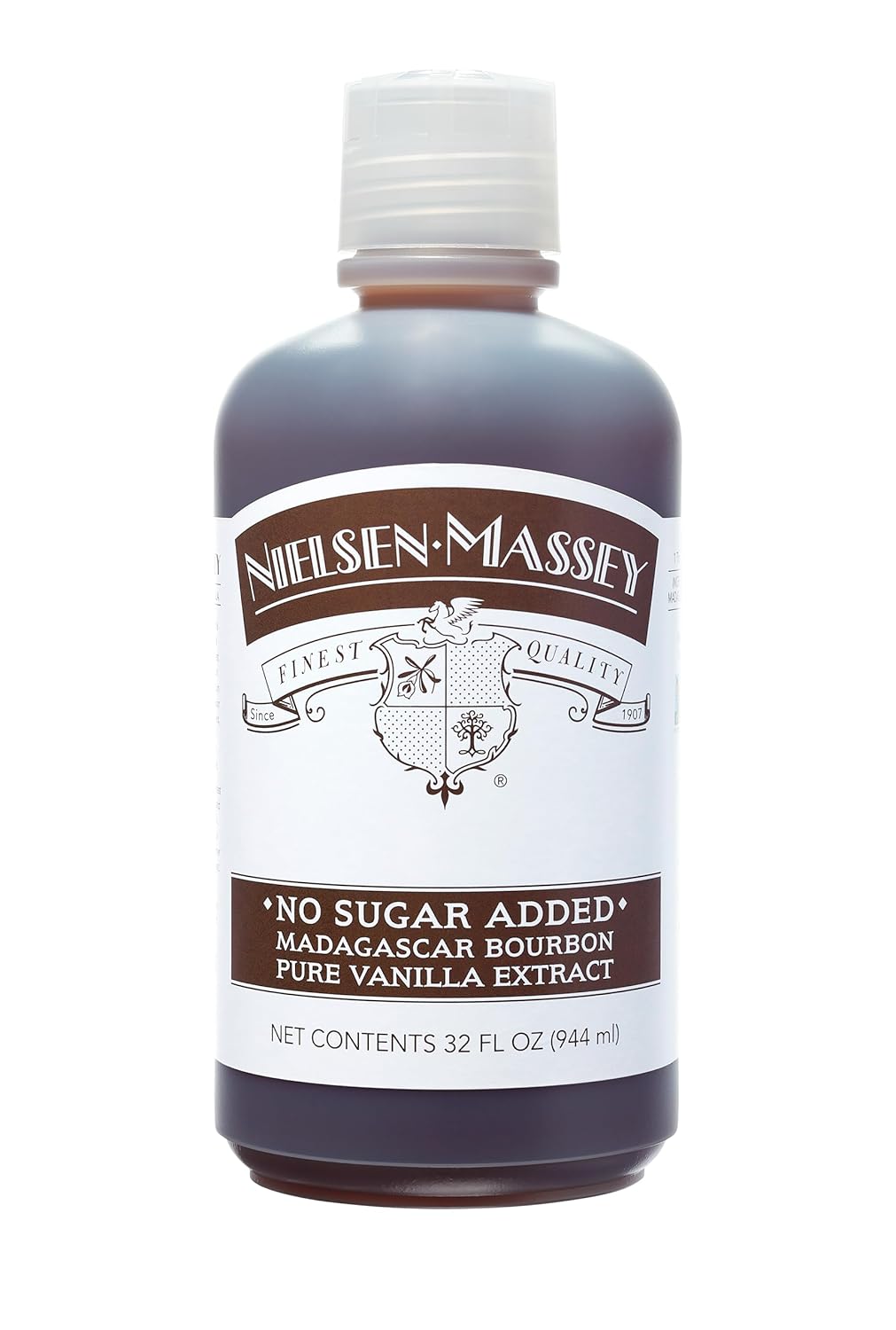 Nielsen-Massey No Sugar Added Madagascar Bourbon Pure Vanilla Extract for Baking and Cooking, 32 Ounce Bottle