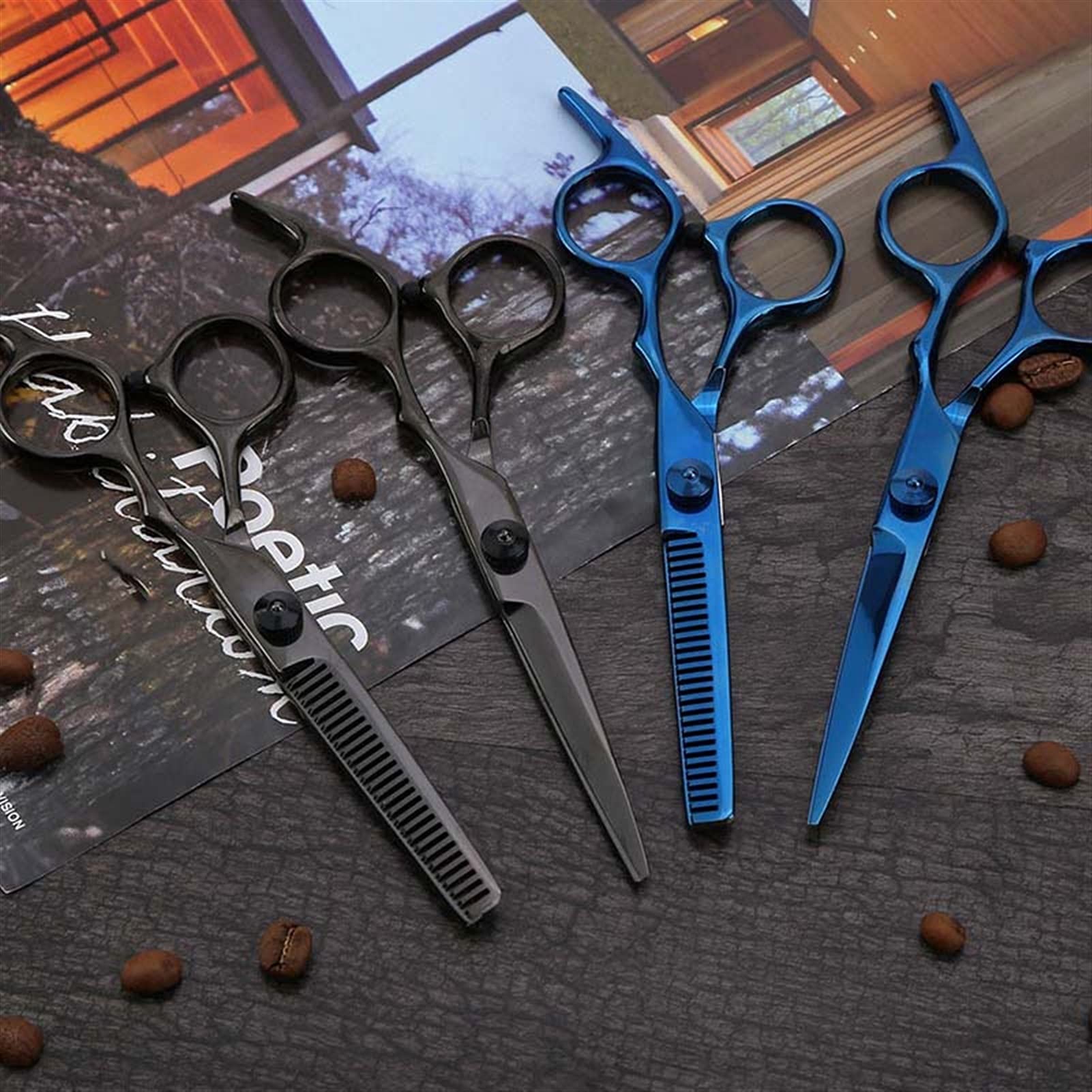 Ciseaux Coiffure/Ciseaux Cheveux Ciseaux à cheveux sertis avec sac Ciseaux Ciseaux Ciseaux Ciseaux Ciseaux Clips Peigne Ciseaux Ciseaux Ciselure Toile de nettoyage Outils de coupe des cheveux Ciseaux