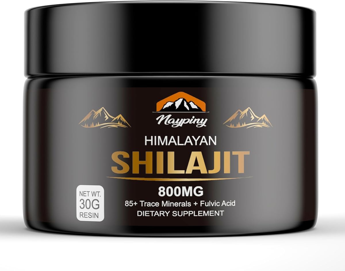 Shilajit Pure Himalayan Organic Shilajit Resin, 800mg Gold Grade Natural Shilajit for Men & Women, with 85+ Fulvic Acid & Trace Minerals, Energy Boost, Immune Support, 30 Grams