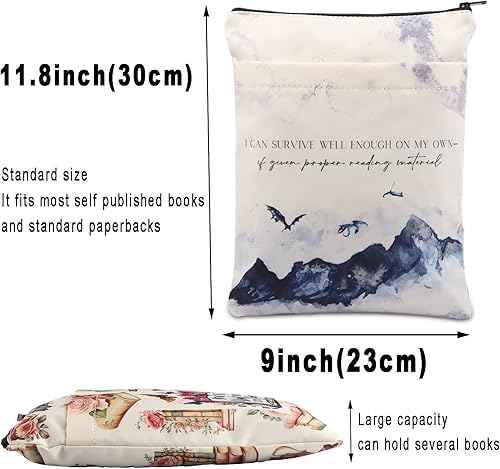 Miniatura 2 de BWWKTOP TOG Novel Book Sleeve Sarah Fans Gifts I Can Survive Well Enough On My Own If Given Material de lectura adecuado, Sarah Book Cover Book