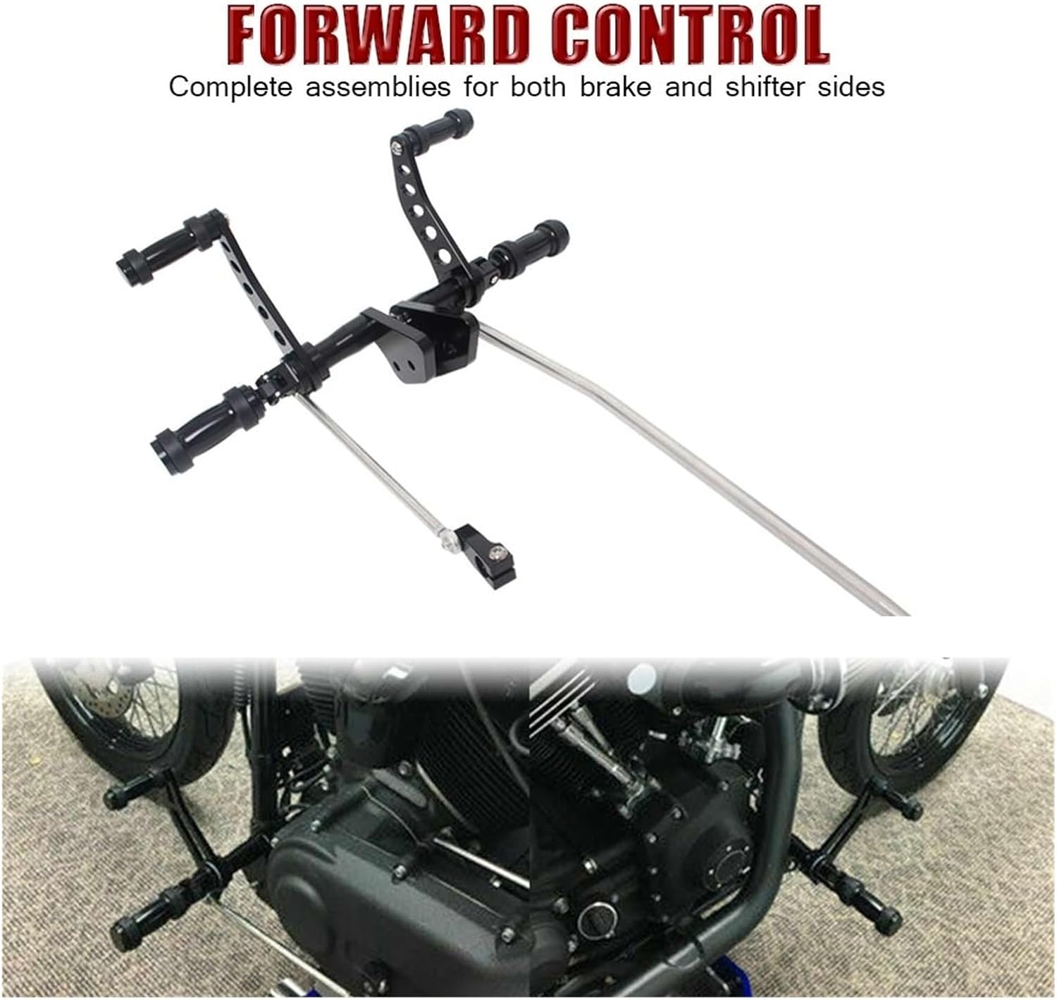 Motorcycle Accesorios Forward Controls Floor Boards Levers Linkages Kit Fit for Fat Super Glide 2000-2017