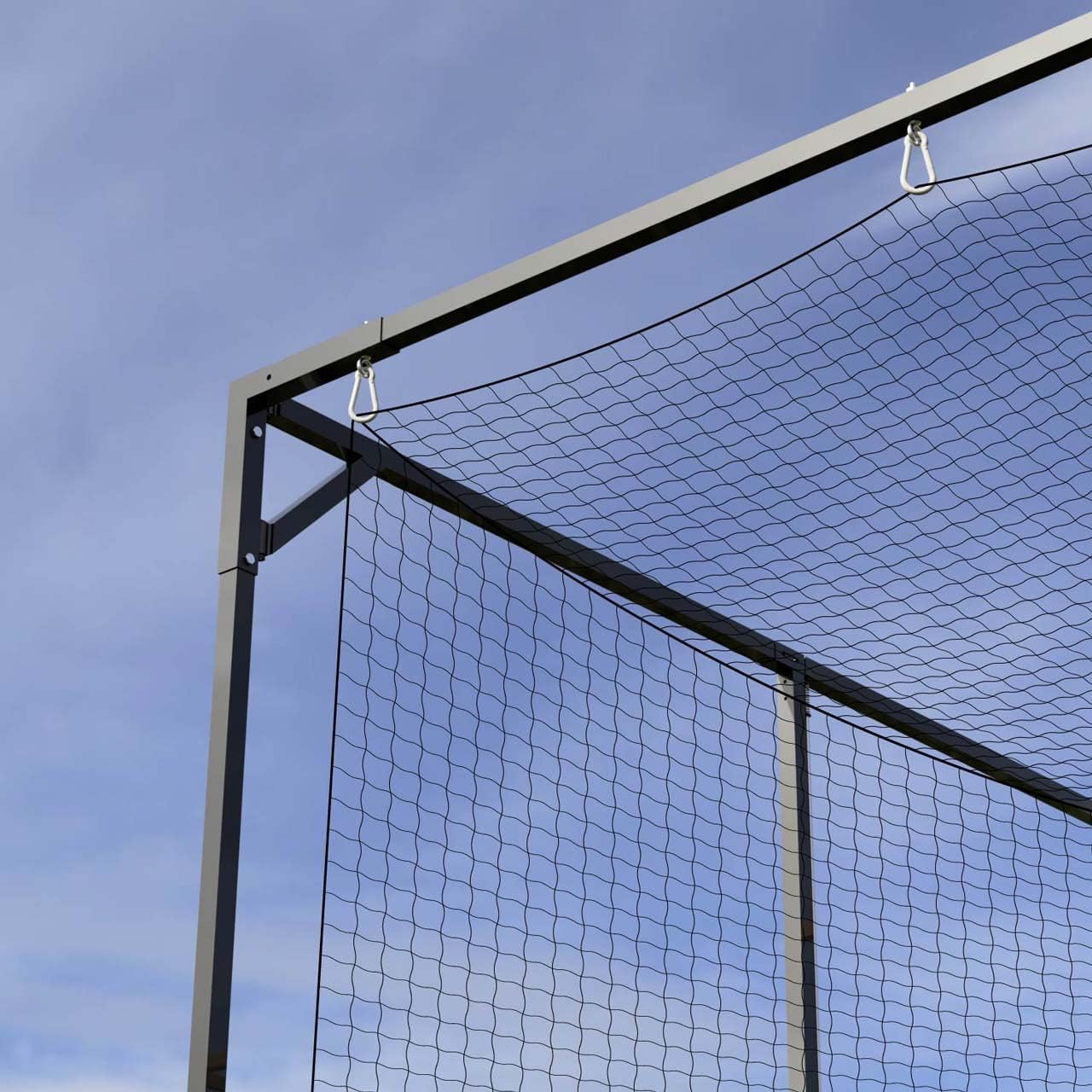 FORTRESS Fixed Concertina Batting Cage | Cricket/Baseball Practice Net | Heavy-Duty Steel Frame with UV-Treated Netting - Available in Multiple Lengths