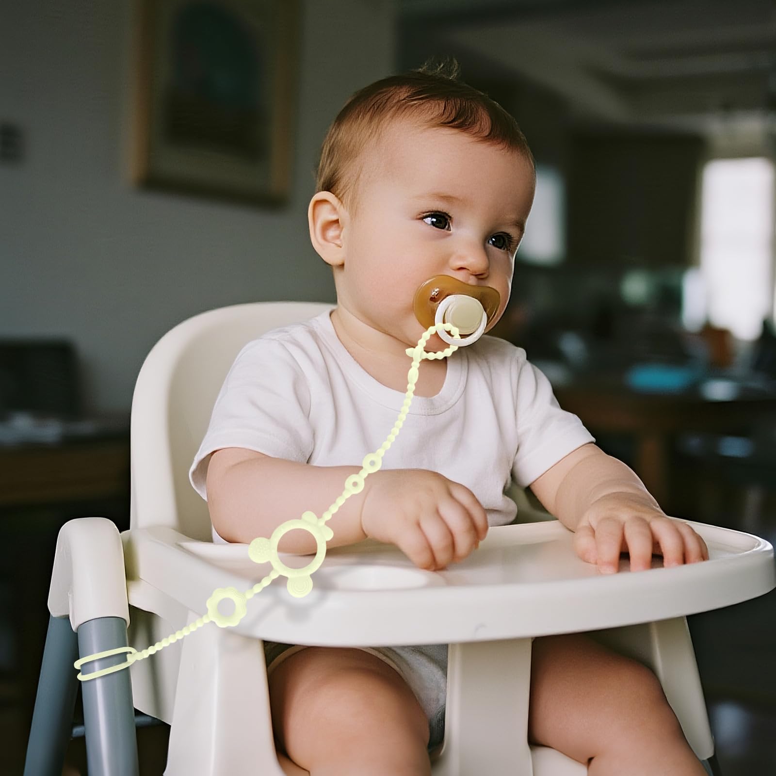 7 catene per ciuccio in silicone, per neonati e neonati, cinture di sicurezza per giocattoli, cinghie regolabili per bicchieri, cinghie di supporto per passeggino, seggiolone per seggiolino