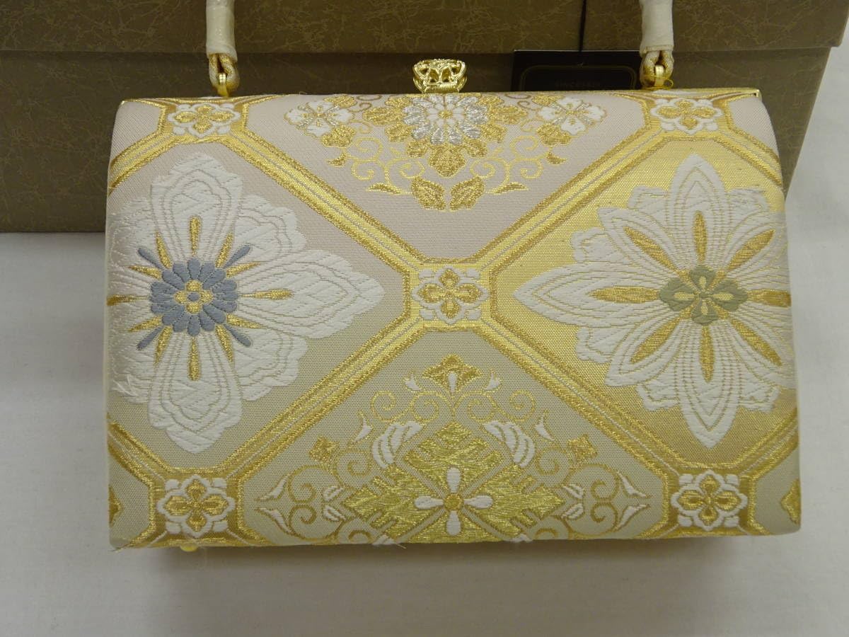 【新品】草履バッグセット モダン古典柄 帯地 　厚底草履　24cm　03090 草履バッグセット モダン古典柄 帯地 厚底草履 24cm 03090