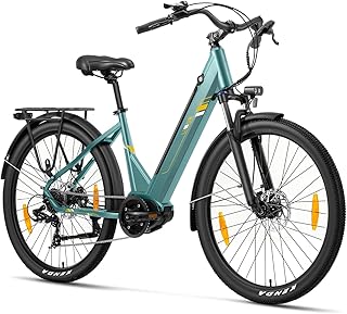 Touroll Urbano 3 27,5'' City E-Bike mit 70N.M Mittelmotor und 36V 13Ah Akku Pedelec Cityräder Elektrofahrrad, Max Geschwindigkeit 25km/h Max Reichweite 120km, Erwachsene Herren Damen Ebike