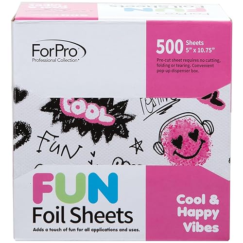 Miniatura 4 de ForPro FUN Cool & Happy Vibes - Hojas de aluminio, dispensador de papel de aluminio, láminas para el cabello para aplicación de color y servicios de
