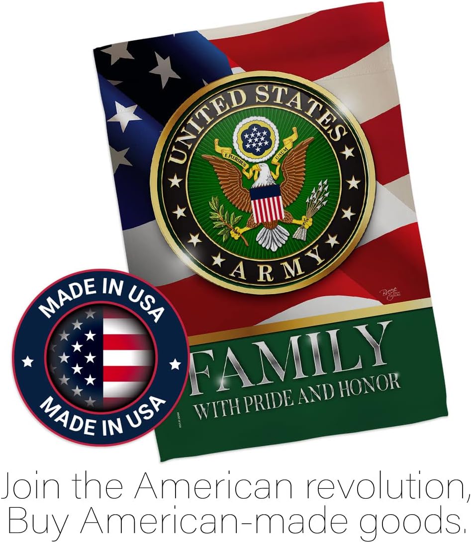 Breeze Decor US Army Family Honor House Flag - Armed Forces Rangers United State American Military Veteran Retire Official - Decoration Banner Small Garden Yard Gift Double-Sided Made in USA 28 X 40