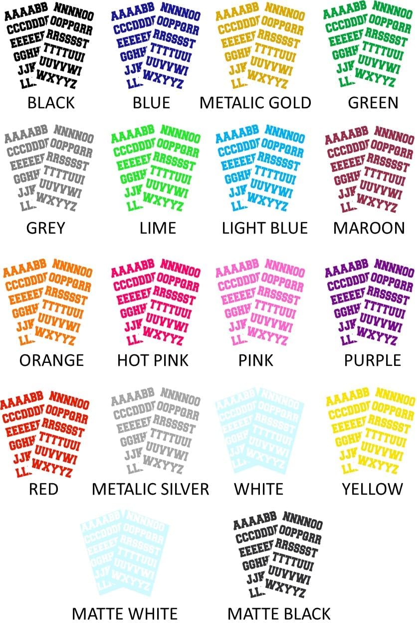 Sports Helmet Letters 1" by Chalkallaboutit® Baseball, Hockey, Football and Lacrosse (Metallic Gold)