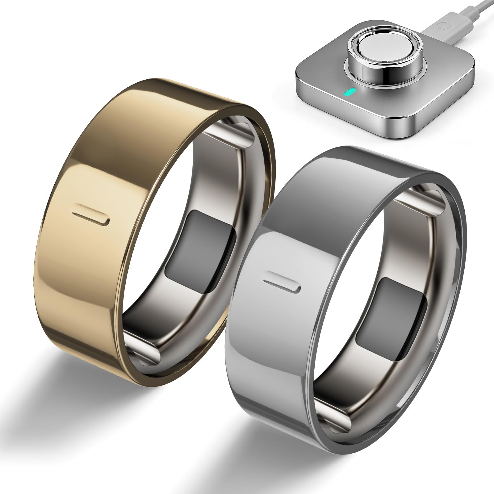 2 Pack High-Gloss Plated Covers Compatible with Oura Ring Gen 4/Oura Gen 3 Cover, Anti-Scratch Ultra-Thin TPU Ring Protector Case Accessories for Women Men, Size 12 (Not for Oura Ring 4 Ceramic)