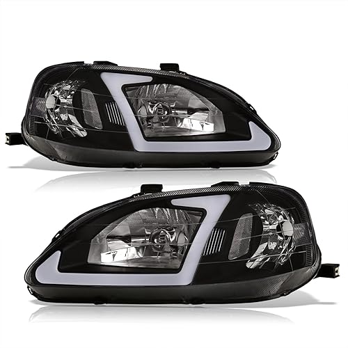 Miniatura 2 de AJP Distributors LED DRL Tubo Bar Conducción Faros Asamblea Parachoques Carcasa Reflector Esquina Señal Lámparas Par Izquierdo+Derecho